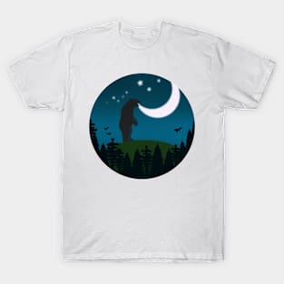 Bear on the night hills T-Shirt